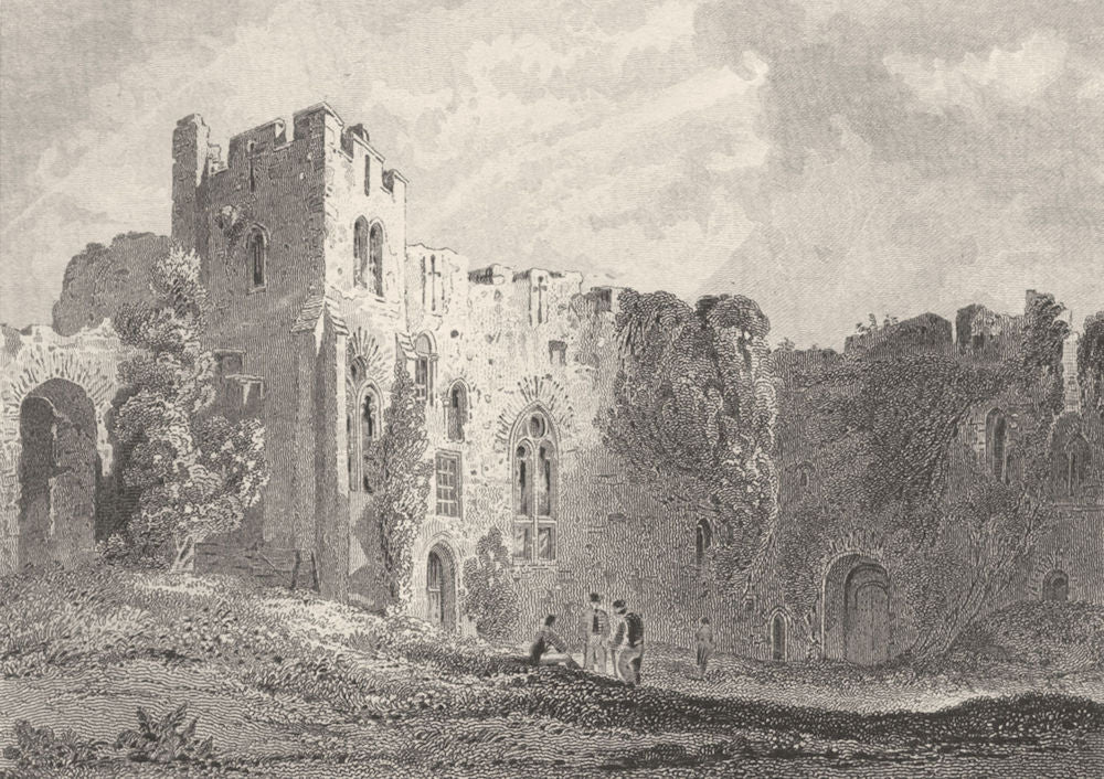 WALES. Interior of Chepstow Castle, Monmouthshire. DUGDALE 1845 old print